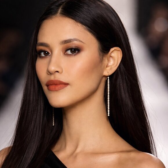 Crystal Bar Drop Earrings - Picture 4 of 4